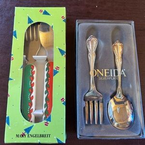 Christmas Children’s NWT 2 sets silverware Oneida Mary Englebreit